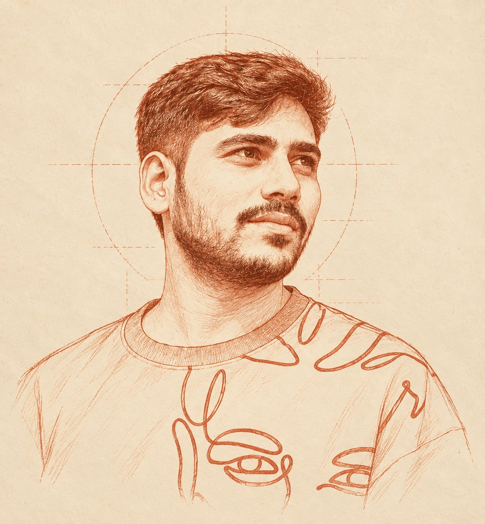 Sketch portrait of Prasad Jadhav